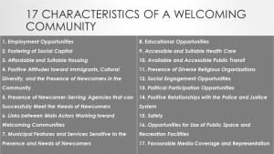 17 Characteristics of a welcomoing community